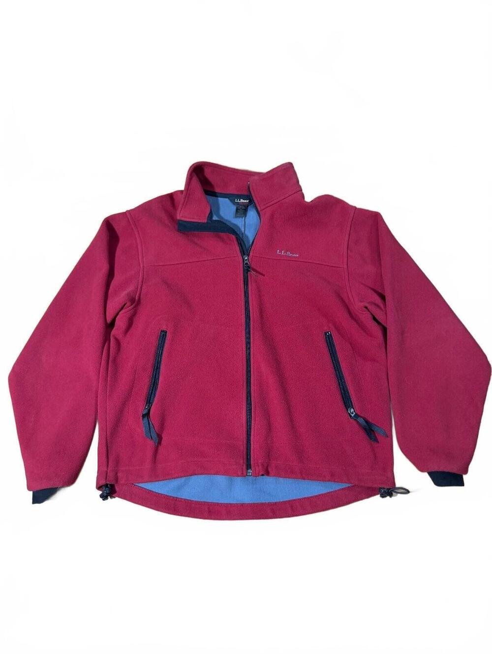 L.L Bean Men's Outdoors Red Fleece Lined Full Zip Jacket Size M